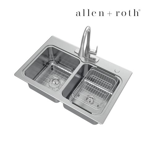 all-in-one stainless steel sink with cabinet kit|allen + roth Hoffman Dual.